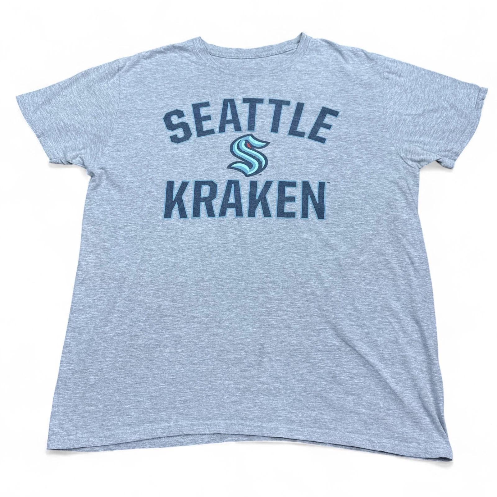 

Seattle Kraken T Shirt Adult Size Large Gray Retro Logo NHL Hockey Tee L