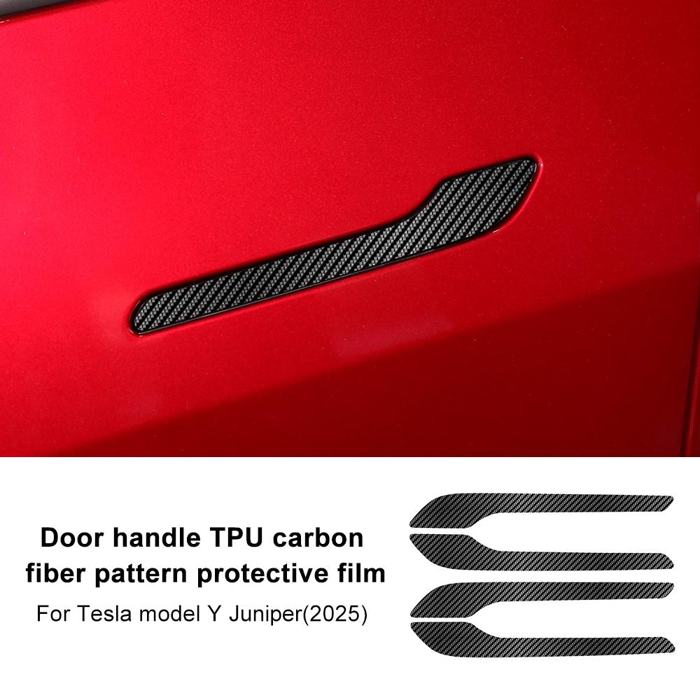 Carbon Fiber Pattern PPF Car Paint Protection Film Trim for Tesla Model Y Juniper 2025-up Protective B-pillar Trunk light Film