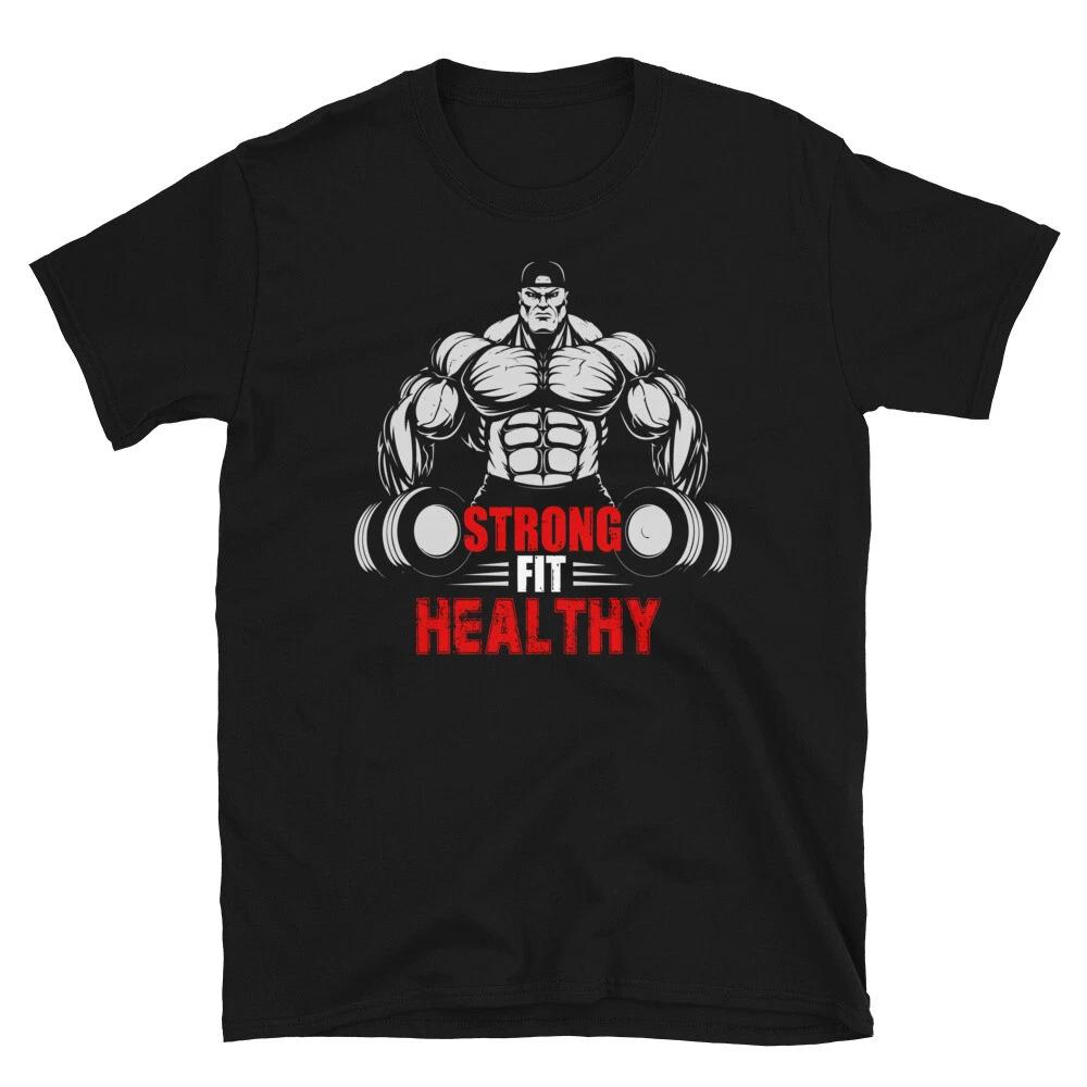 Strong Fit Healthy Bodybuilding Gym Fitness Muscle T-Shirt M