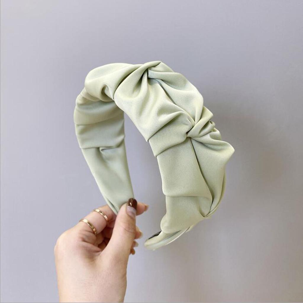 PROLY New Fashion Women Hairband Classic Wide Side Headband Flower Pleated Hairband Casual Hair Accessories Turban