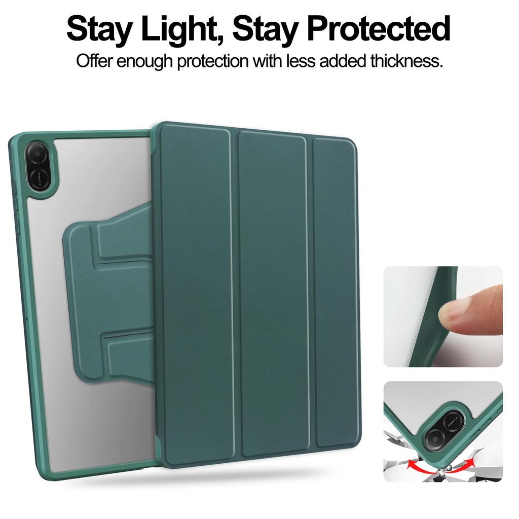 Capa para Honor Pad X8a 11" com três dobras, couro sintético, acrílico, capa traseira com suporte para Honor Pad X8a X 8a e porta-lápis