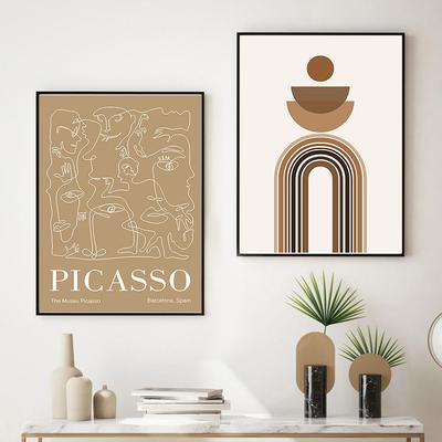 Sun Rainbow Picasso Line Face Leaf Geometry Wall Art Canvas Painting Abstract Posters And Prints Pictures For Living Room Decor