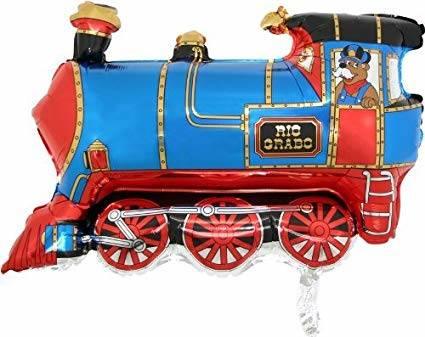 Folienballon Zug Lokomotive Blau, 84cm
