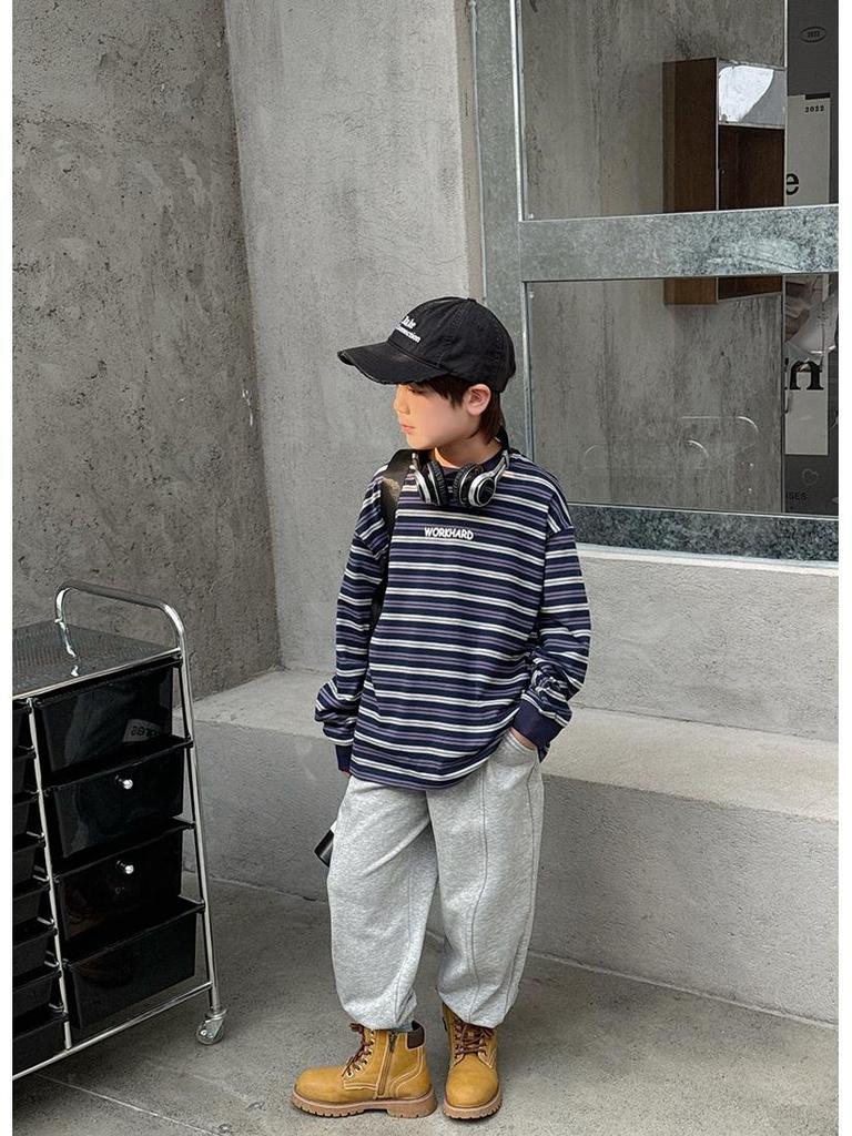 Boys' Cool Spring Sweatpants: Mid-Sized, Soft, Versatile, Loose-Fit, Cuffed Sports Pants