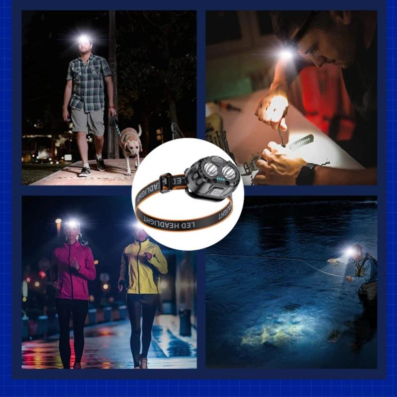 Powerful LED Headlamp IPX4 Waterproof Sensor Headlamp Fishing Camping USB Head Flashlight Torch Headlights Front Lantern lantern