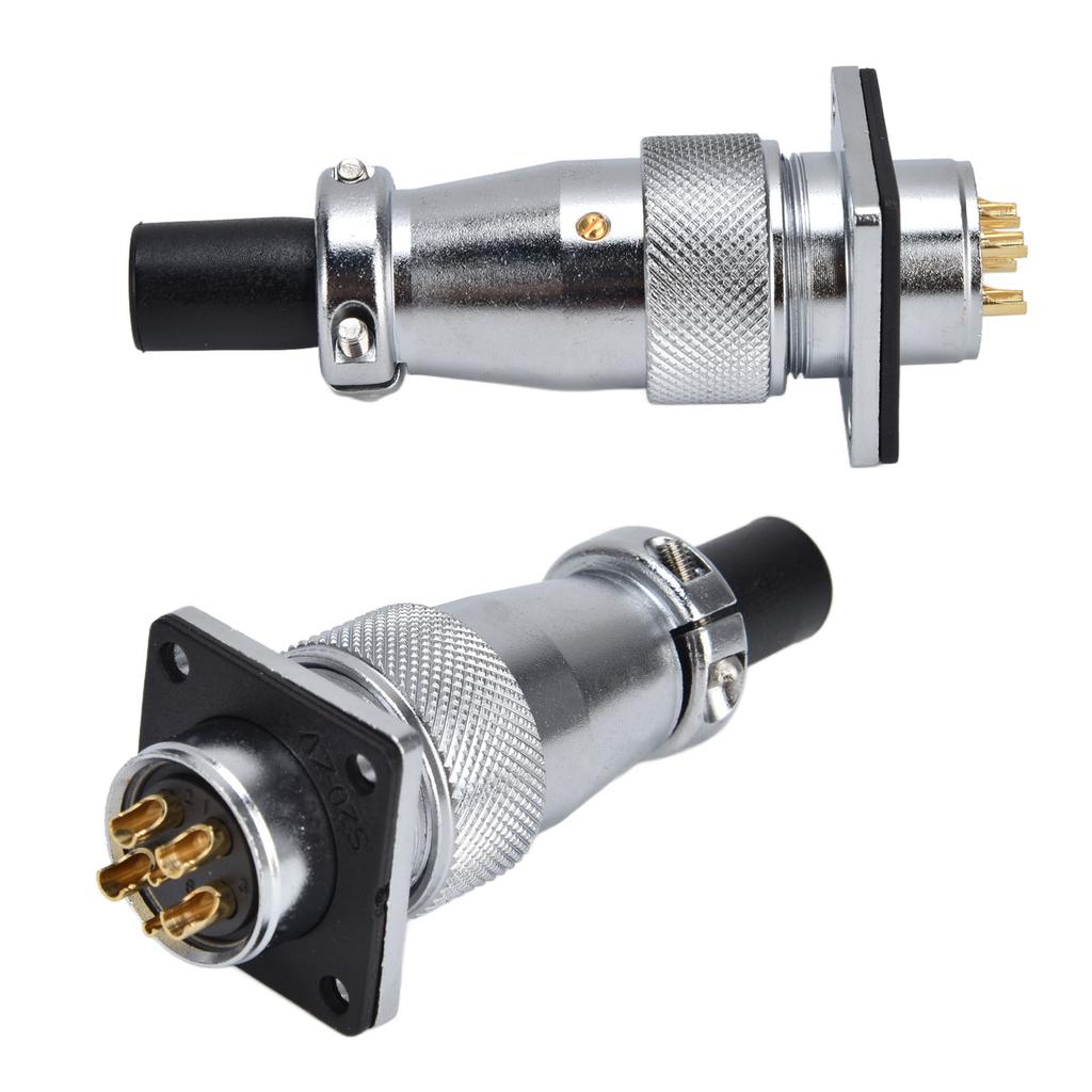 6 Pin Aviation Connector Zinc Alloy Waterproof WS20 Aviation Plug and Socket AC 500V