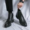 New Men's Trendy Boots Lace Up Black Dress Fashionable Breathable Ankle Boots Leather Boots Casual Sports Shoes