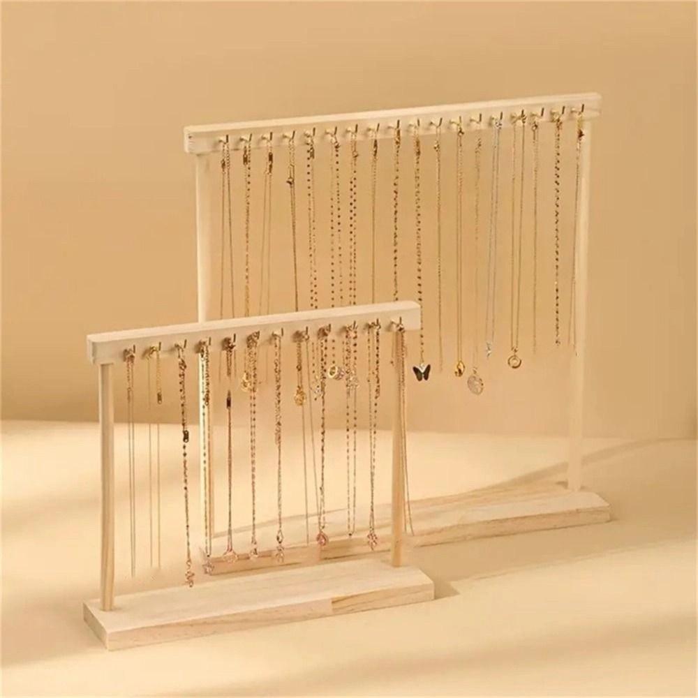Portable Wood Necklace Stand 12 /18 Hook Jewelry Jewelry Holder Necklace Hanging Rack  Home