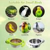 Detachable Bird Feeding Dish Stainless Steel Parrot Food Cup Bird Drinking Cup  Bird Perch