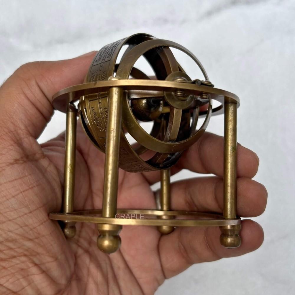 3 Inch Brass Small Armillary Sphere World Globe Handmade Marine Christmas Gift