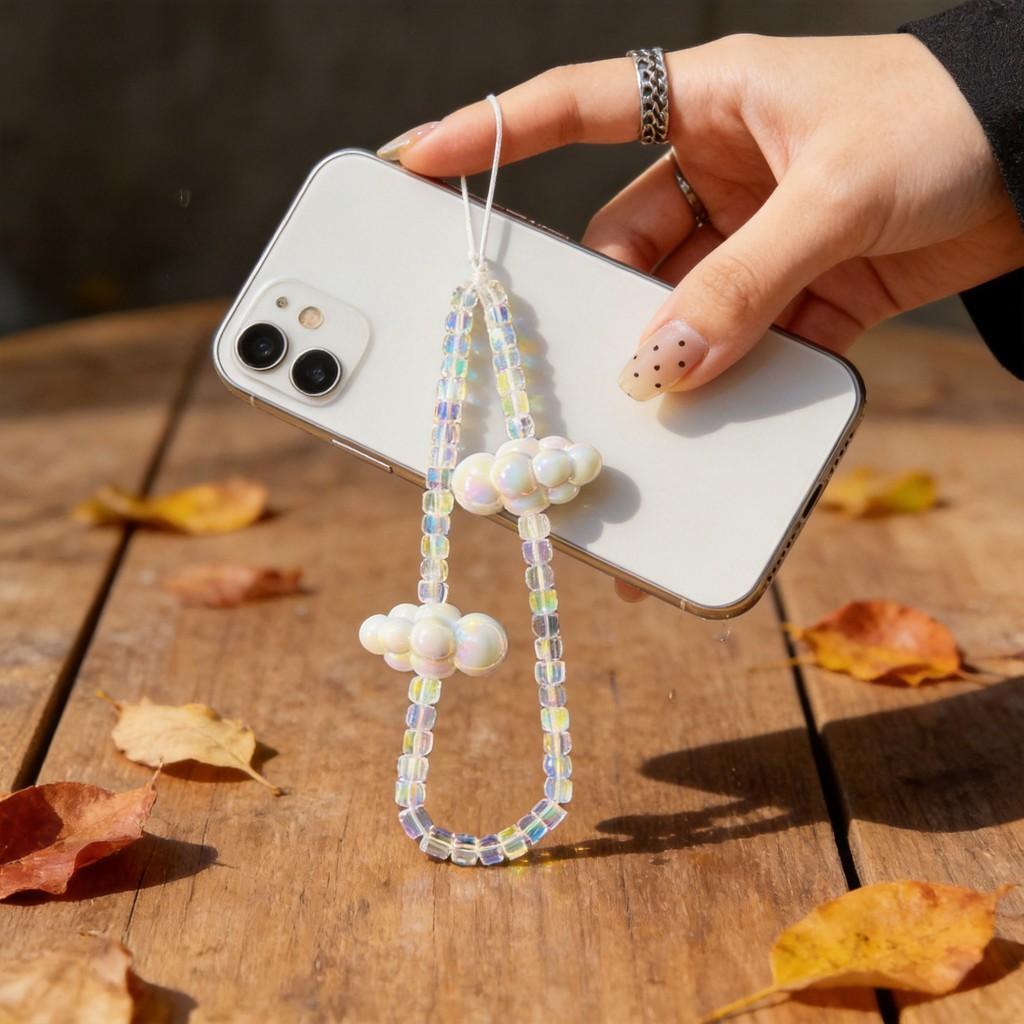 Colorful Cloud Square Phone Lanyard With Handmade Pvc Material For Women And Men