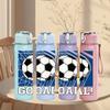 1PC Soccer Goal Football 750ml Color Plastic Sports Water Bottle Leakproof Flip Straw Lid Suitable for Sports Office Home Use