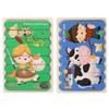 Kids New Wooden Two-sided Strip 3D Puzzles Wood Vehicle Fruit Jigsaw Puzzle Toy for Children Baby Learning Educational Toys Gift