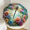 1PC Dragonfly Stained GlassAutomatic Open/Close Umbrella with Windproof, 8-Rib Sturdy Canopy, Durable Ribs, Fashionable Design, Outdoor Accessory, Fun