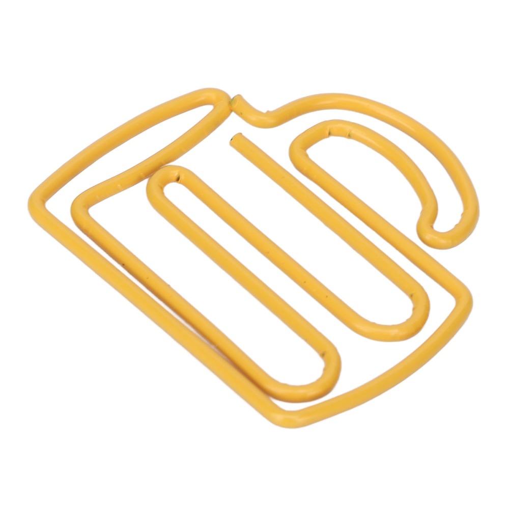 100Pcs Plastic-coated Metal Kids Paper Clips Cup Shape Office Clips Paperclips Book Marking