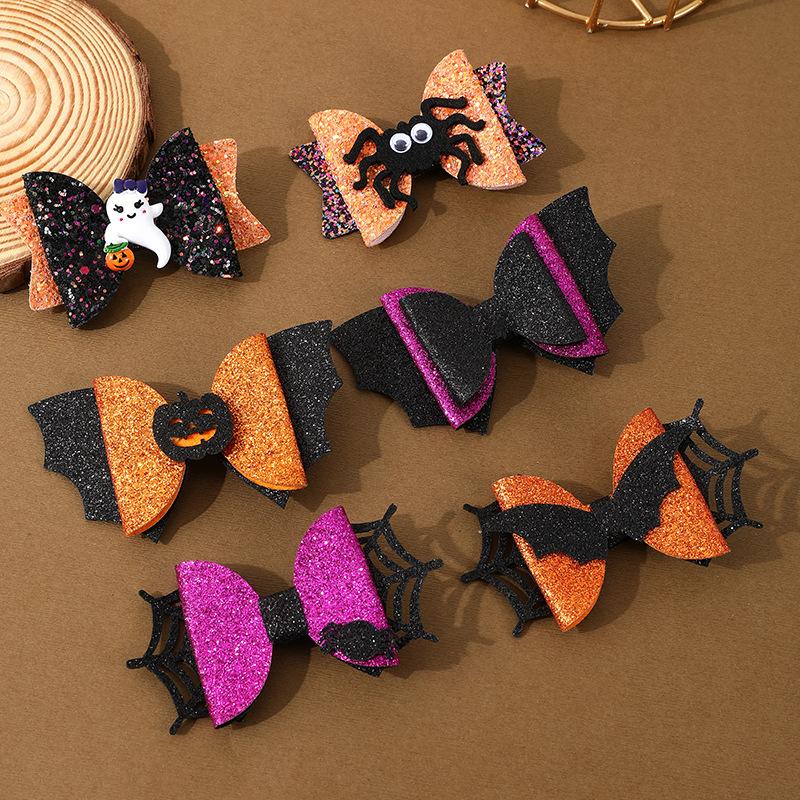 New Halloween Hair Clips Ghost Party Bow Hairpin Spooky Hair Accessories for Costume Festive Decorations
