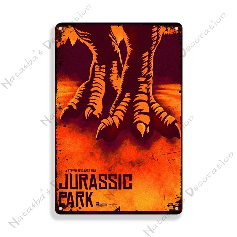 Classic Movie Jurassic Park Metal Tin Sign Bar Cafe Retro Wall Plate Metal Plaque Rusty Metal Signs Industrial Decor Plate