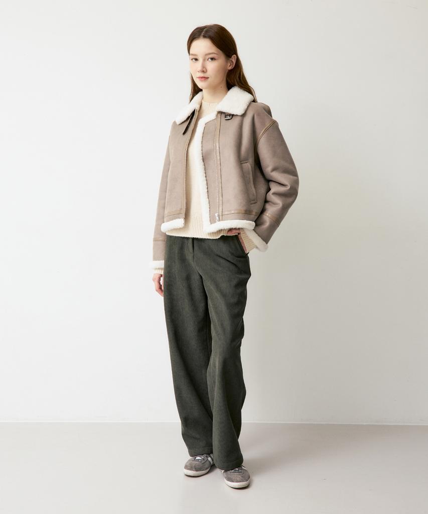 210EDIT Unisex Corduroy Fleece-Lined Elastic Pants [Khaki]_Zf4Pt092