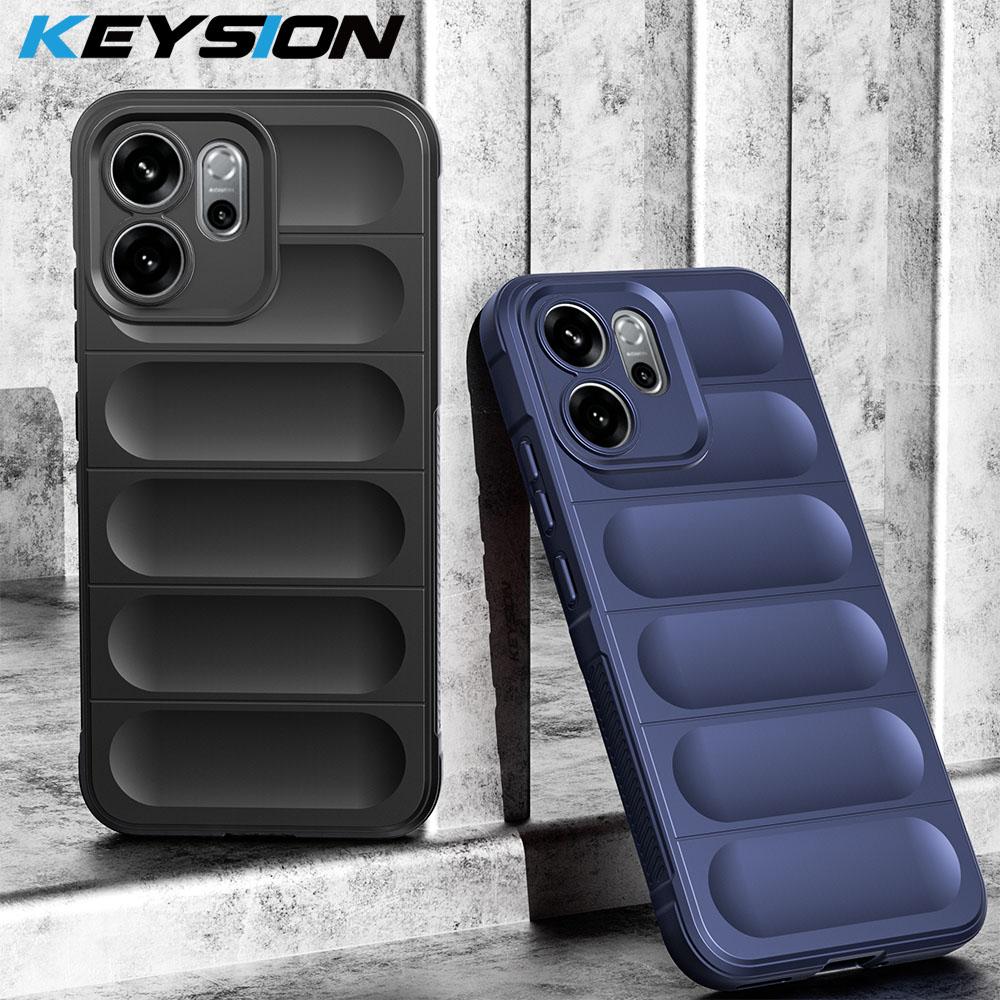 

KEYSION Shockproof Matte Case for OPPO Reno14 F 5G Anti-skid Soft Silicone Phone Back Cover for OPPO Reno 14 F 5G for OPPO Reno14 F 5G чорний