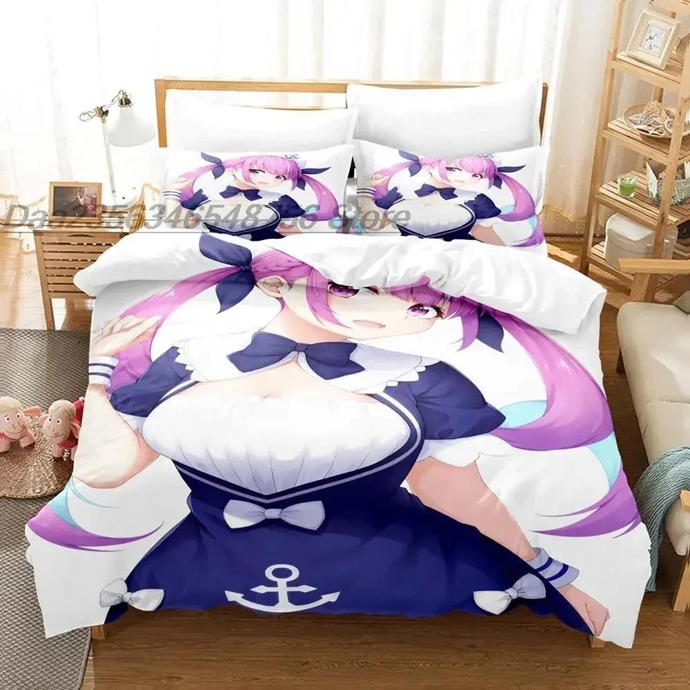 Minato Aqua Bedding Set Single Twin Full Queen King Size Bed Set Aldult Kid Bedroom Duvetcover Sets 3D Print Anime bed sheet set