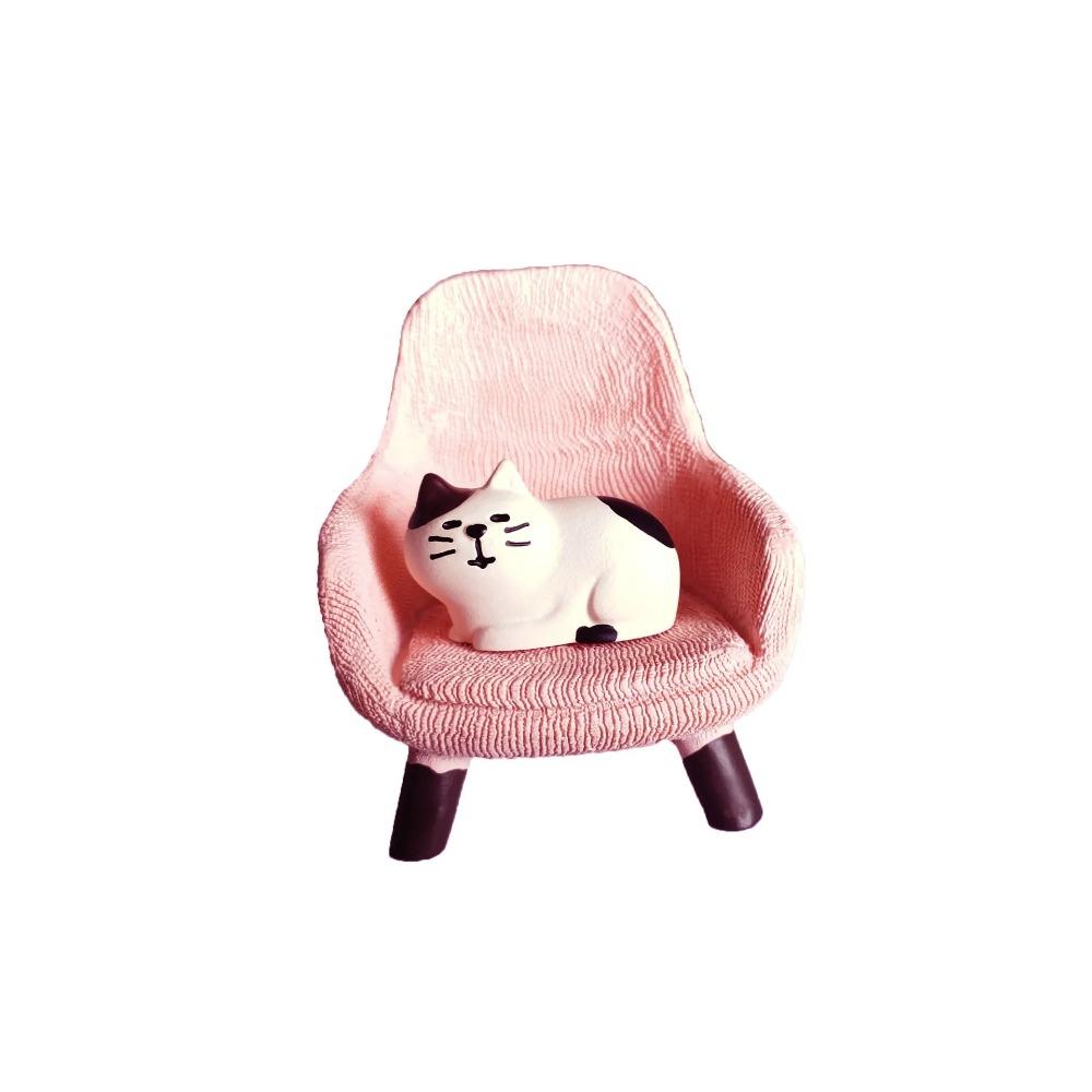 Cartoon Katze Frosch Bär Gelber Stuhl Computer Büro Modell Mini Actionfiguren Harz Wohnaccessoires Schreibtisch Figur Spielzeug