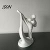Collectible Action Figure 3D Printed Karate Kick Man Statue, White Martial Arts Figurine Sculpture, Personalized Holiday Present Taekwondo Character