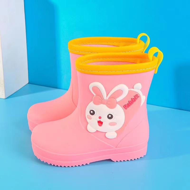 Kids' Non-slip Waterproof Cartoon Rain Boots with Drawstring