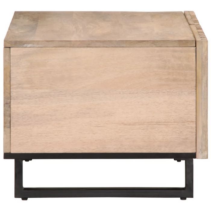 VidaXL Table basse blanc 80x51x40 cm bois de manguier massif, table d'appoint, table de salon, table de bout, table de 377464