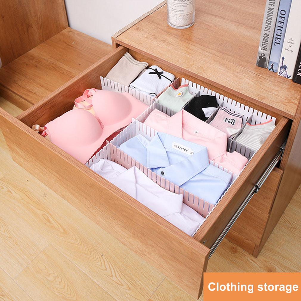4pcs/set Adjustable Drawer Organizer Divider Household Storage Fence Drawer Divider Plate Bedroom Office Dresser Organizers