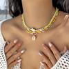 Bohemian Handmade Braided Beaded Seashell Starfish Pendant Clavicle Chain Necklace Women Beach Vacation Jewelry Accessories