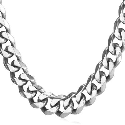 Halskette Edelstahl Kihei Kette 12mm Extra Dick Lange Kette Allergie Street Hip Hop Accessoire [U7] Herren 45cm-75cm