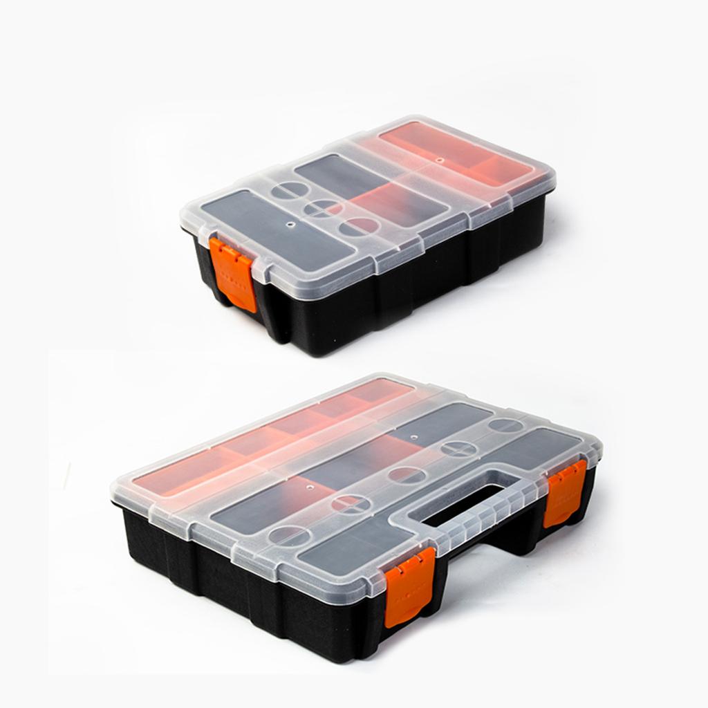Transparente Kunststoff Werkzeugorganizer Boxen Verstellbare Fächer Sicherer Verschluss Ergonomischer Griff für Hardware Zubehör