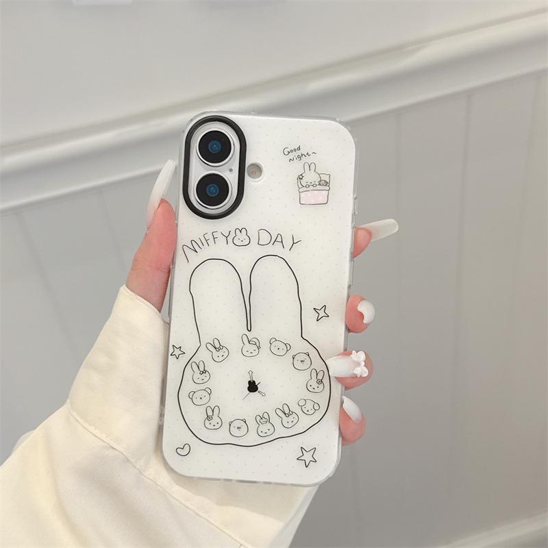 

Creative Rabbit Hour Hand Case for iPhone 17, 16 Pro Max, 15, 14 Apple 16 Pro