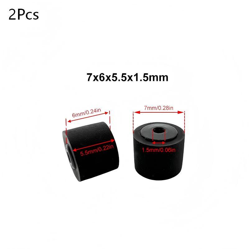 2 ks 7x6x5,5x1,5 mm gumový kroužek přítlačného válečku pro kazetový přehrávač Walkman záznamník tlaku řemenici hudebního přehrávače