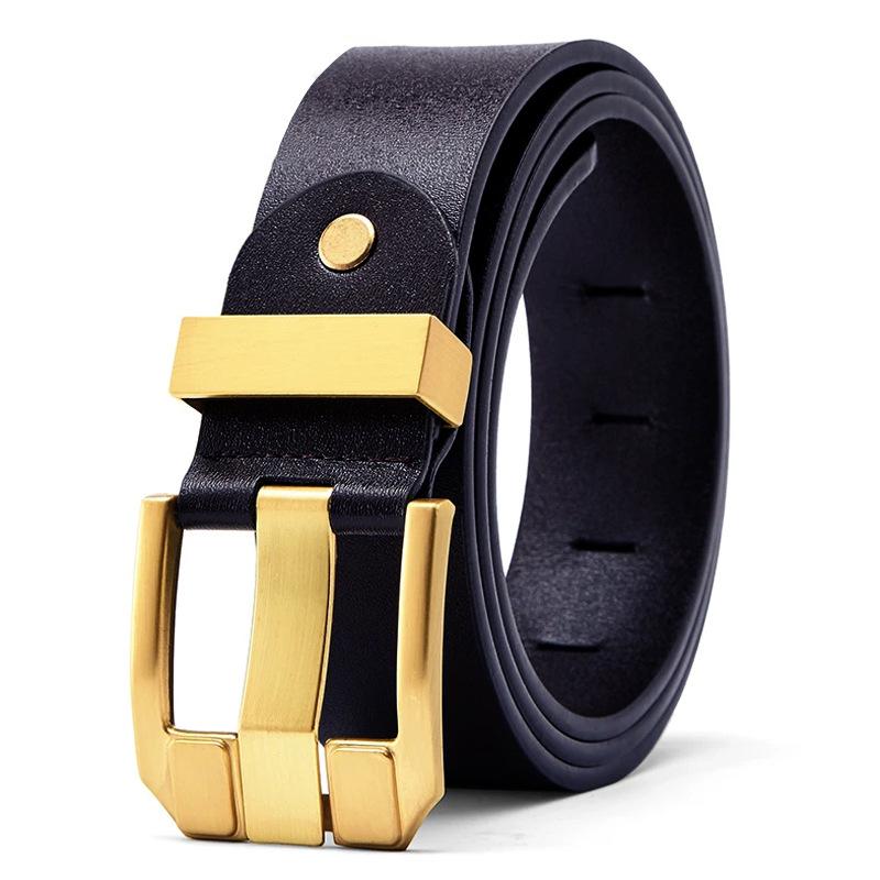

Ретро ремень для мужчин из натуральной кожи, повседневный деловой ремень из коровьей кожи для мужчин среднего возраста и молодых мужчин, универсальный ремень с пряжкой 130cm