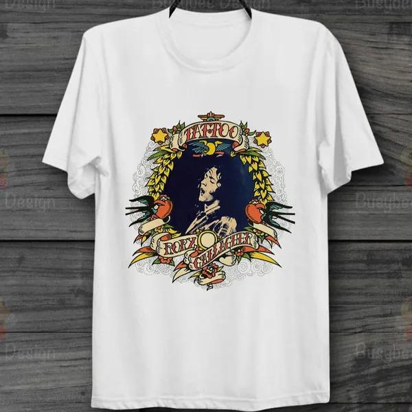 Футболка с татуировкой Рори Галлахера Музыкальная футболка Унисекс Хлопковая футболка Все размеры S-5XL Унисекс Футболка XXL