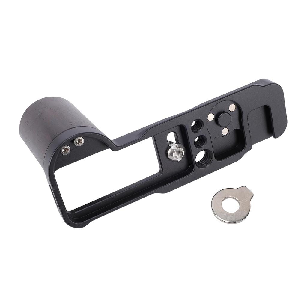 L Bracket Handgrip Fit for X 100VI Camera Aluminum L Shape Quick Release Plate with Wood Grip 1Celsius4 Inch Screw Hole