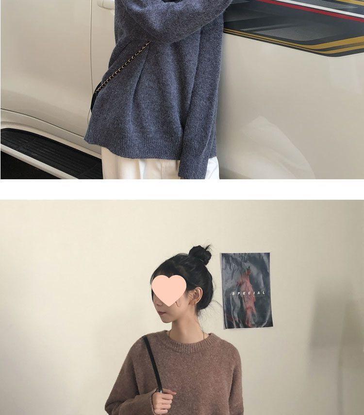 Women's Japanese-Inspired Retro Loose Knit Sweater - Spring/Summer Round Neck, Versatile & Slimming