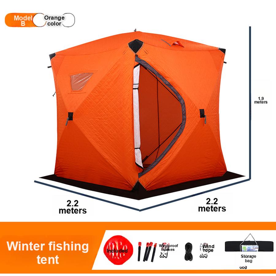 Guest Ice Fishing Tent Outdoor Tent Camping Tent Thickened Quilted Cotton Tent Extreme Cold Warmth Anti-Wind Waterproof