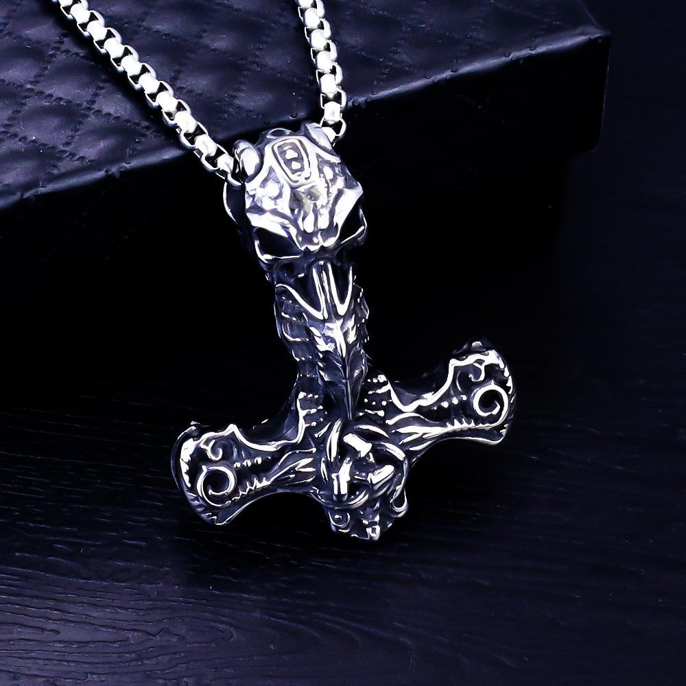 Necklace for Men Nordic Culture Viking Male Bird Head Retro Pendable