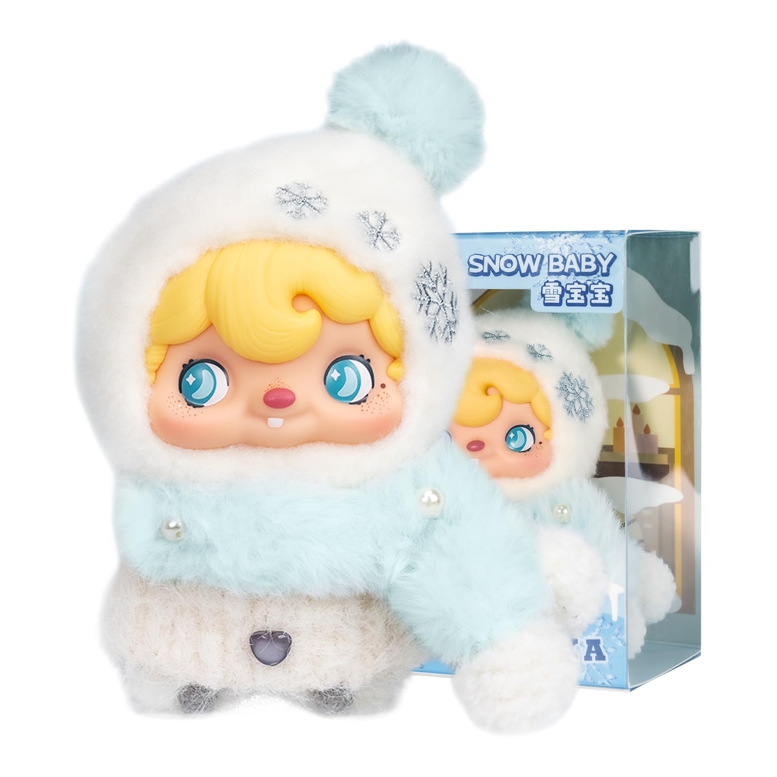 

52TOYS POUKAPOUKA Snowy Baby Vinyl Face Plush Toy - Christmas, New Year s Gift, Cute, Comforting, Soft