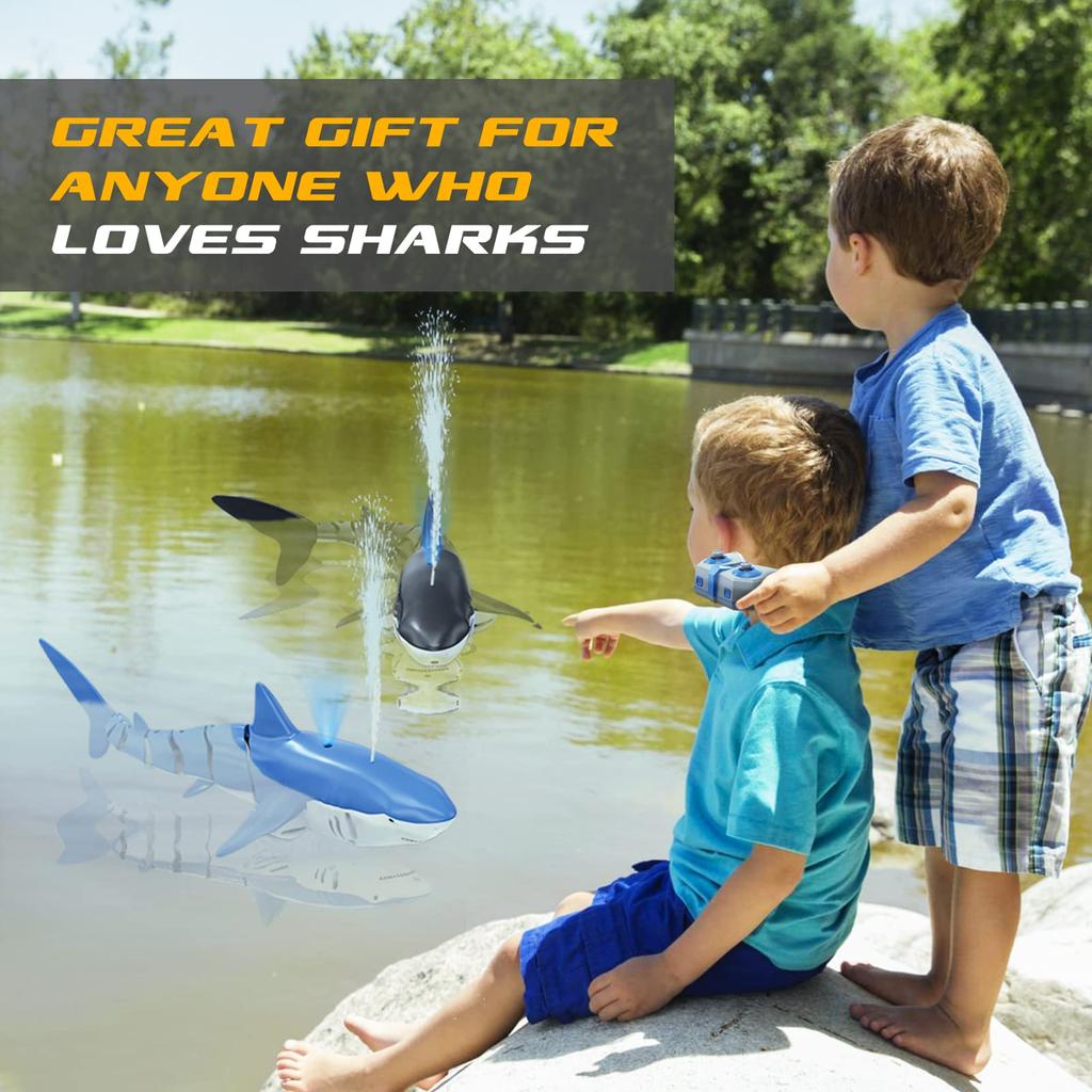 Smart Rc Shark Whale Spray Water Toy Remote Controlled Boat Ship Submarine Robots Fish Electric Toys For Kids Boys Baby Children