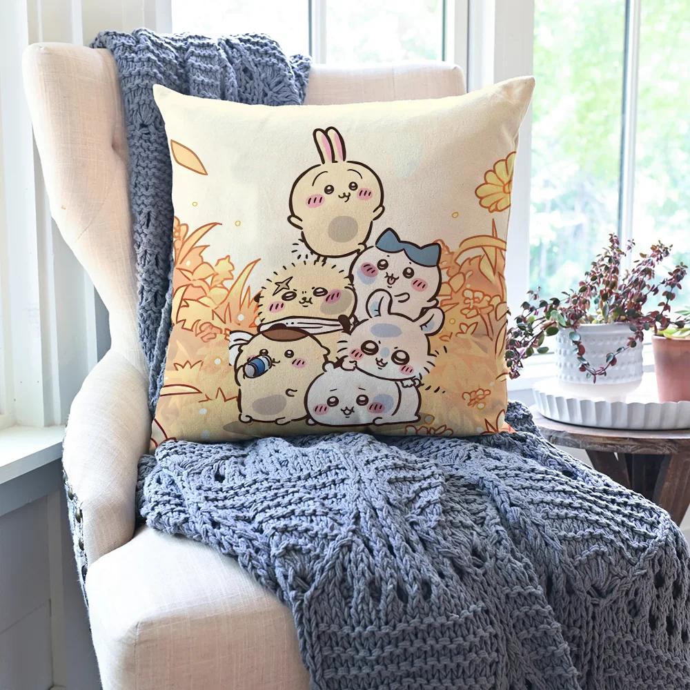 Cartoon Animation C-chiikawa Pillow Case Square Pillow Bedroom Sofa LeisureComfort Cushion Car Living Room Home Decoration 40X40