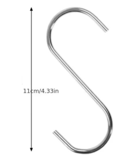 10pcs Stainless Steel S Shaped Hook Kitchen Bathroom Clothing Hooks Multi-functional Metal Hanging Hook