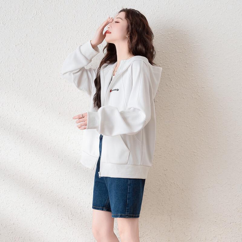 

TonLion Women s Hooded Short Letter Sweatshirt Jacket M