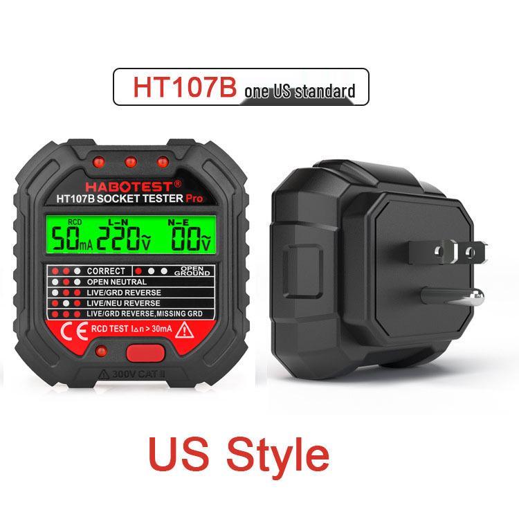 HABOTEST HT107 Series Pro RCD Socket Tester (Models: HT107E, HT107D, HT107B) - EU, UK, US Versions