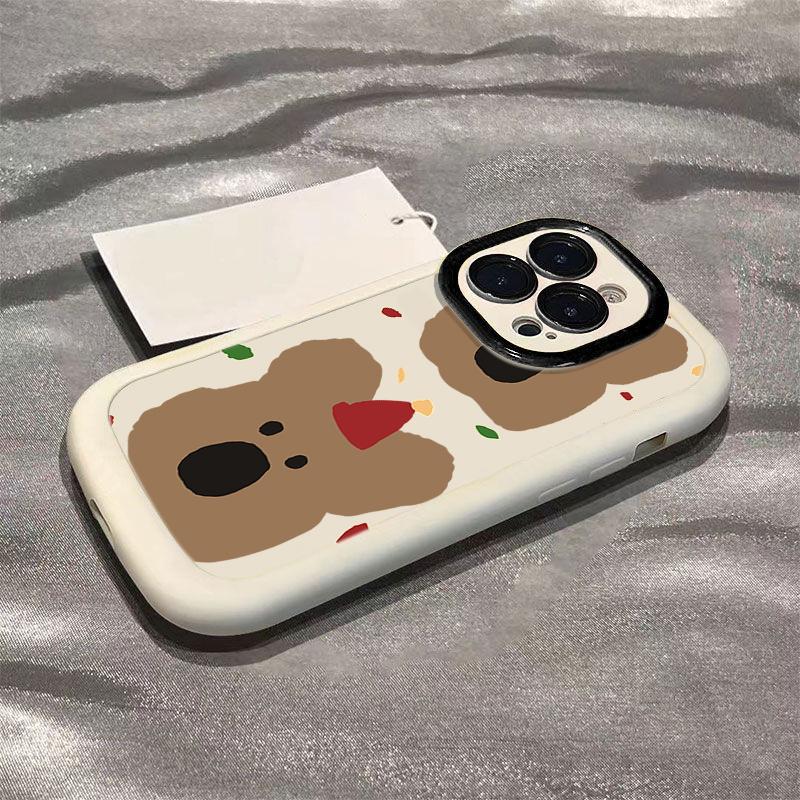 Cute Persimmon Bear Suitable for 16 Apple 15 Mobile Phone Case IPhone 14 Promax Creative Niche 13mini