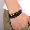 2026 Black Leather Woven Bracelet Men's Multi-layer Beaded Bracelet Men's Gift