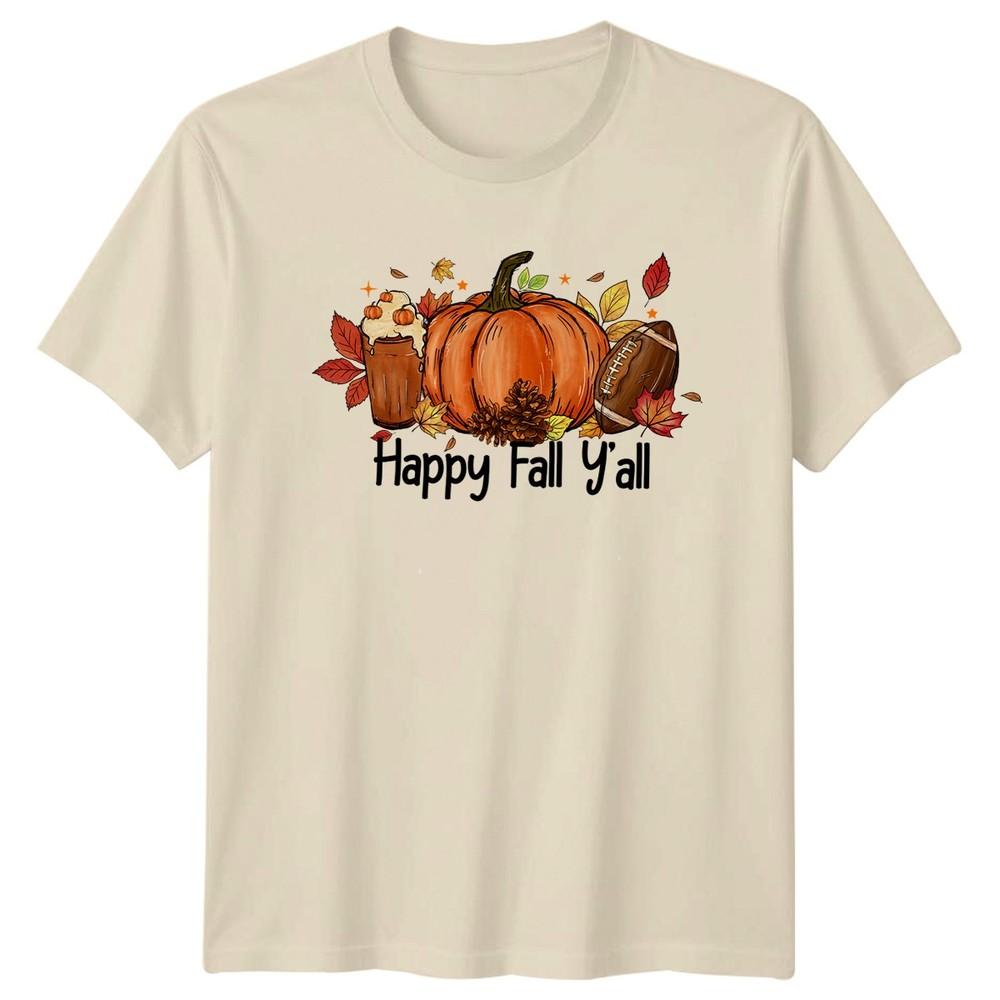Happy Fall Yall TShirt Pumpkin Spice Autumn Season Gift For Him And Her