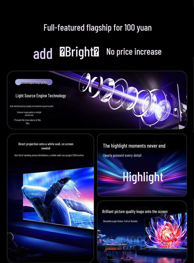 Portable Ultra HD Mini Projector for Smartphone Direct Projection